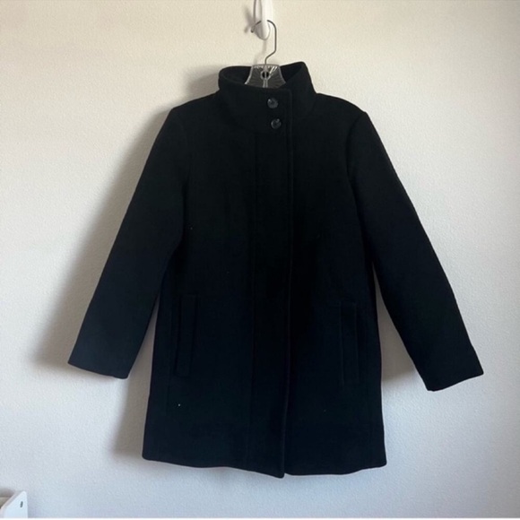 NWT J. Crew Factory Button-neck City Coat Jacket in Black Size: 2P - Picture 3 of 11